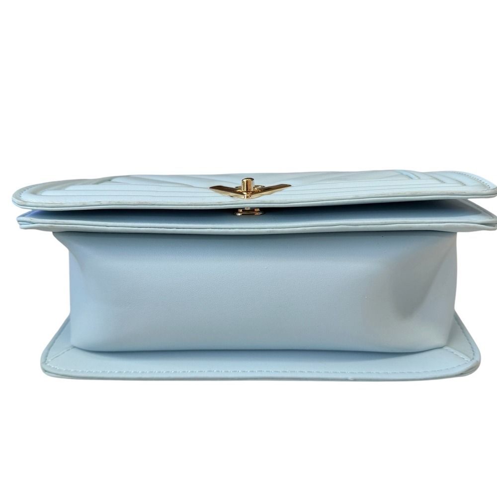 Valentino Orlandi Light Blue Quilted Chain Shoulder Bag Coquette Old Money Chic - Picture 6 of 8